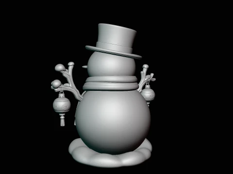Snowman with Lanterns Statue Design 4 - 3D Print Model 3D Print Model
