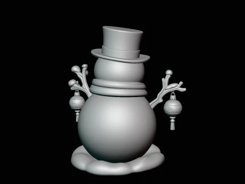 Snowman with Lanterns Statue Design 4 - 3D Print Model 3D Print Model