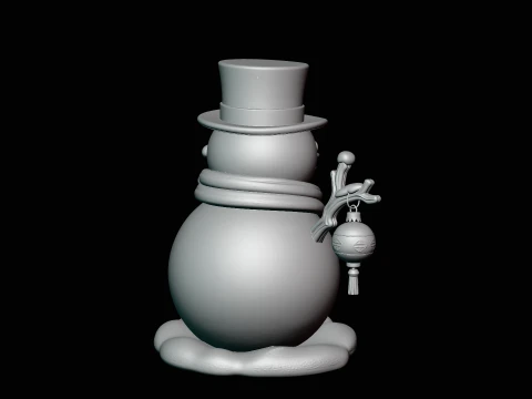 Snowman with Lanterns Statue Design 4 - 3D Print Model 3D Print Model