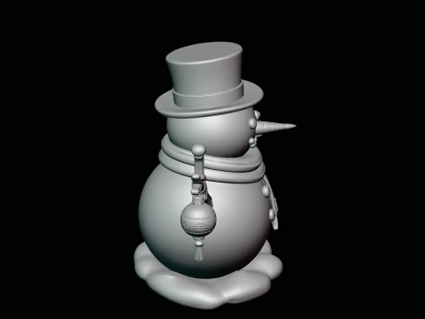 Snowman with Lanterns Statue Design 4 - 3D Print Model 3D Print Model