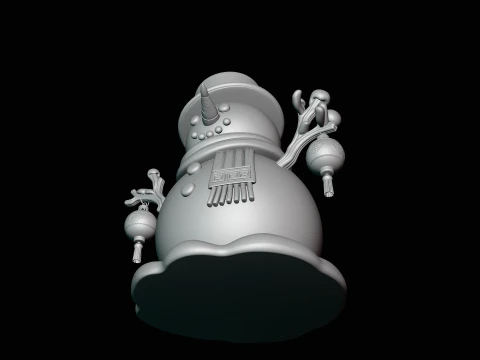 Snowman with Lanterns Statue Design 4 - 3D Print Model 3D Print Model