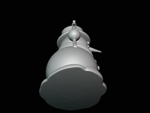 Snowman with Lanterns Statue Design 4 - 3D Print Model 3D Print Model