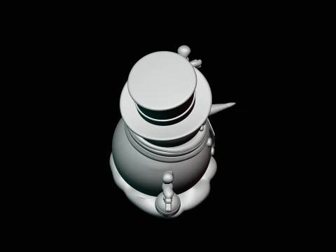 Snowman with Lanterns Statue Design 4 - 3D Print Model 3D Print Model