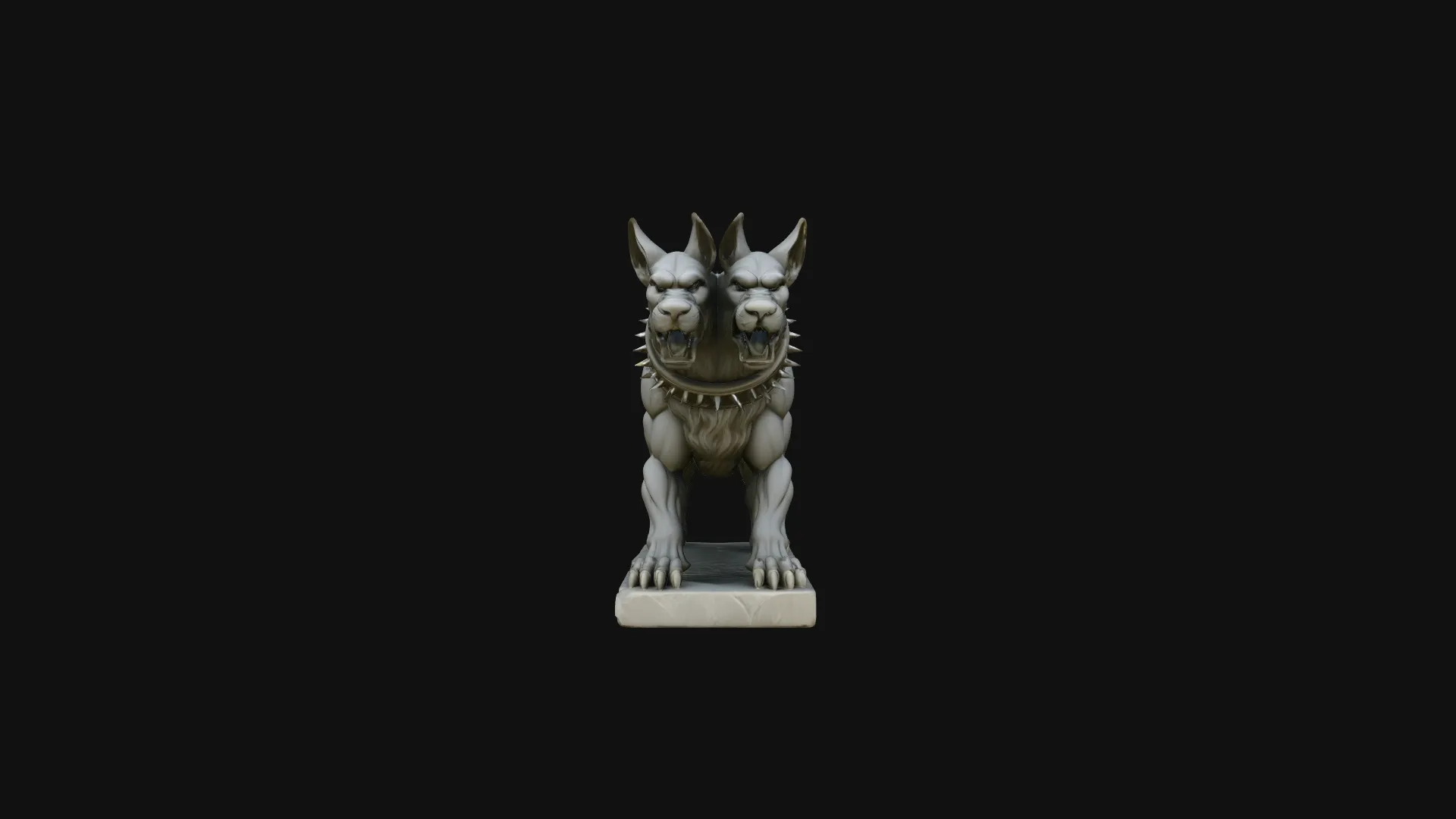 Two-Headed Hound Statue Design 3 - 3D Print Model 3D Print Model .c4d .max .obj .3ds .fbx .stl .blend 