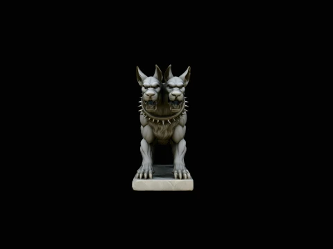 Two-Headed Hound Statue Design 3 - 3D Print Model 3D Принт Модель