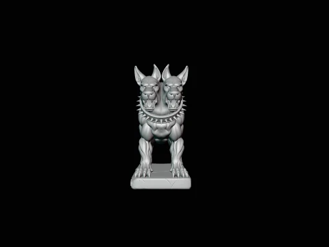 Two-Headed Hound Statue Design 3 - 3D Print Model 3D Print Model
