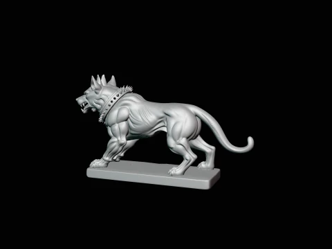 Two-Headed Hound Statue Design 3 - 3D Print Model 3D Print Model