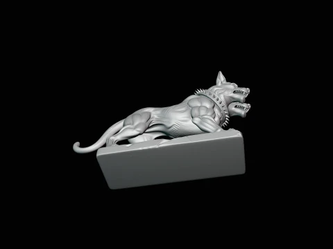 Two-Headed Hound Statue Design 3 - 3D Print Model 3D Print Model