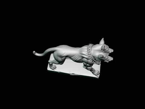 Two-Headed Hound Statue Design 3 - 3D Print Model 3D Print Model