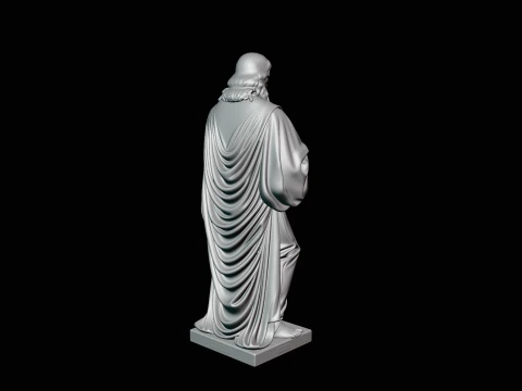 Robed Scholar with Book Statue Design 1 - 3D Print Model 3D Print Model