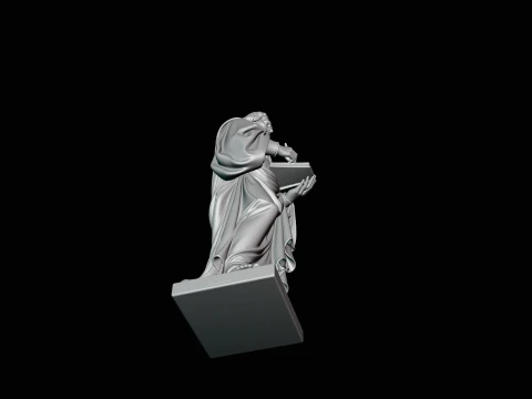 Robed Scholar with Book Statue Design 1 - 3D Print Model 3D Print Model