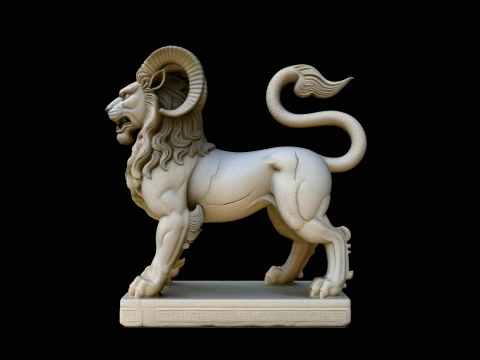 Chimera Mythical Beast Statue Design 1 - 3D Print Model Modelo de Impressão 3D