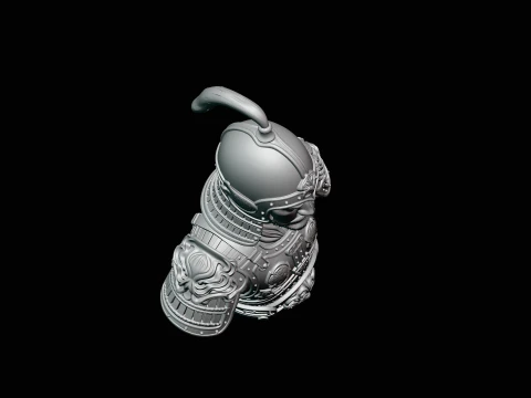 Mongol Warrior Bust Statue Design 3 - 3D Print Model 3D Print Model