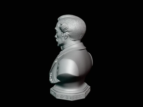 Mustached Gentleman Bust Statue Design 4 - 3D Print Model 3D Print Model
