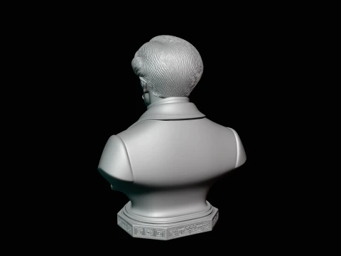 Mustached Gentleman Bust Statue Design 4 - 3D Print Model 3D Print Model