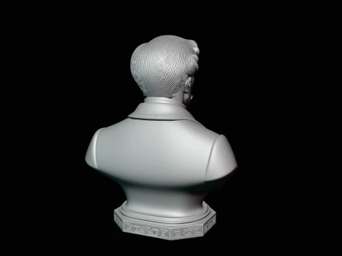 Mustached Gentleman Bust Statue Design 4 - 3D Print Model 3D Print Model