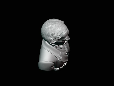 Mustached Gentleman Bust Statue Design 4 - 3D Print Model 3D Print Model