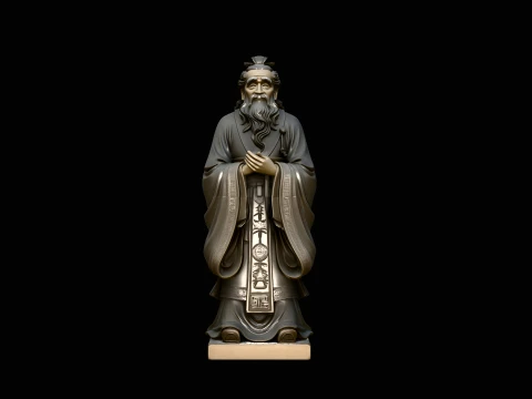 Confucius Sage Statue Design 1 - 3D Print Model Model do druku 3D