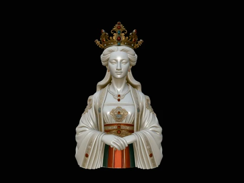Chinese Empress Bust Statue Design 1 - 3D Print Model Modelo de impresión 3D