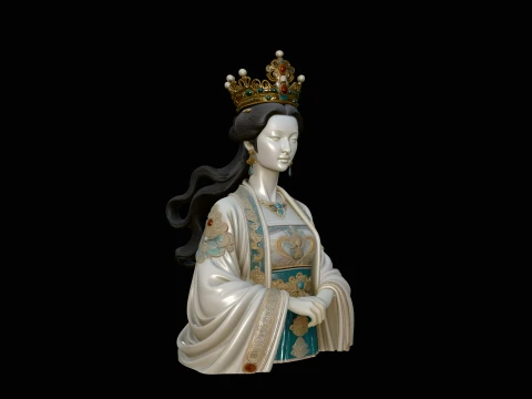 Chinese Empress Bust Statue Design 2 - 3D Print Model Modelo de impresión 3D