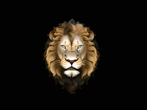 Lion Head Wall Plaque Design 4 - 3D Print Model 3D Print Model