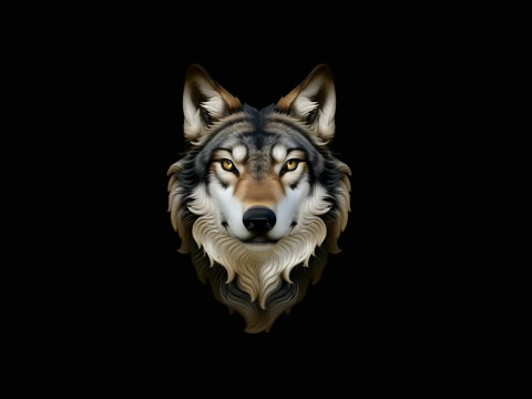 Wolf Head Wall Plaque Design 1 - 3D Print Model 3D printmodel