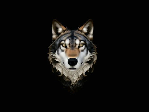 Wolf Head Wall Plaque Design 3 - 3D Print Model 3Dプリントモデル