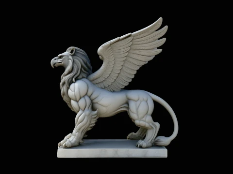 Griffin Statue Design 2 - 3D Print Model 3D Print Model