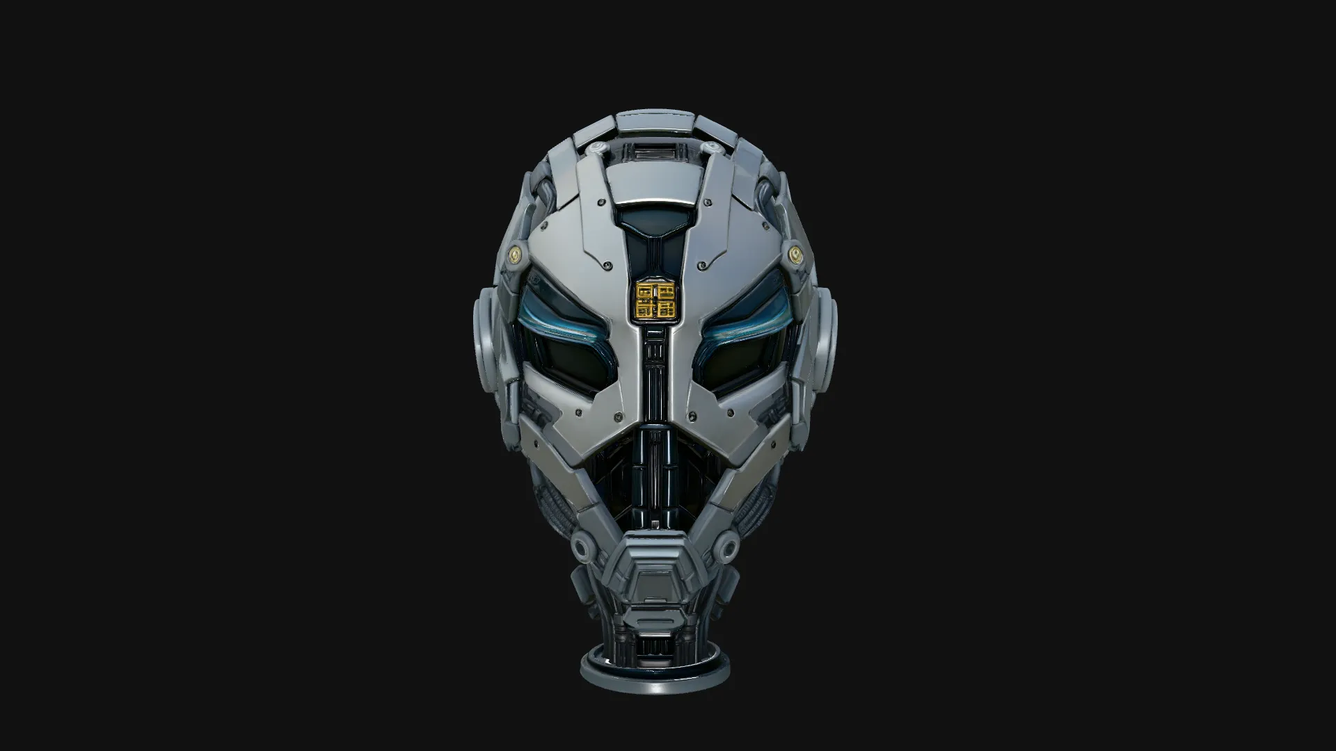 Cyborg Android Bust Statue Design 2 - 3D Print Model 3D Print Model .c4d .max .obj .3ds .fbx .stl .blend 