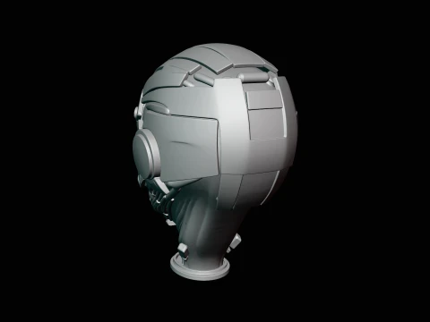 Cyborg Android Bust Statue Design 2 - 3D Print Model 3D Print Model