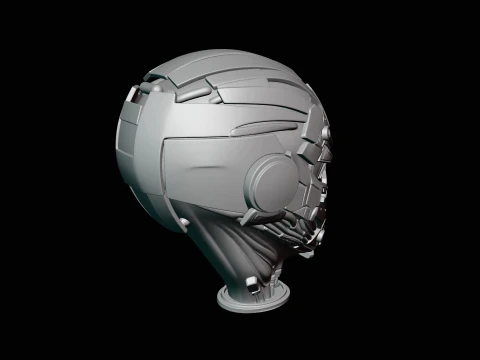 Cyborg Android Bust Statue Design 2 - 3D Print Model 3D Print Model