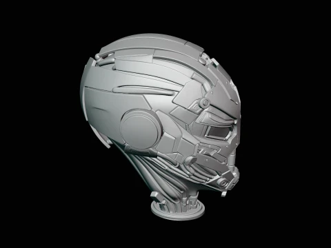 Cyborg Android Bust Statue Design 2 - 3D Print Model 3D Print Model