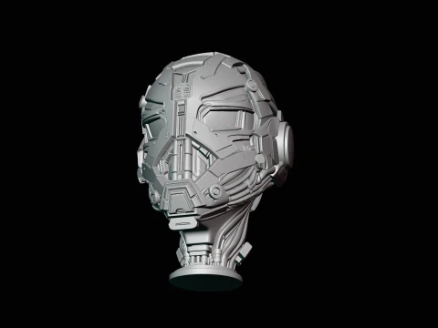 Cyborg Android Bust Statue Design 2 - 3D Print Model 3D Print Model
