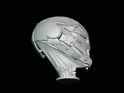 Cyborg Android Bust Statue Design 2 - 3D Print Model 3D Print Model
