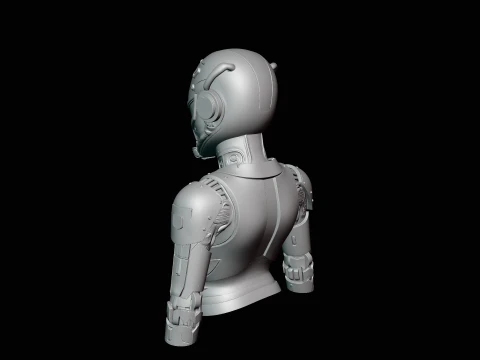 Cyborg Android Bust Statue Design 3 - 3D Print Model 3D Print Model