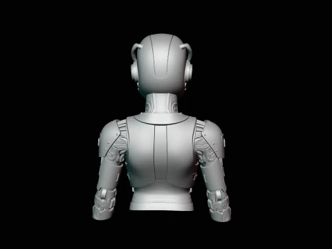 Cyborg Android Bust Statue Design 3 - 3D Print Model 3D Print Model