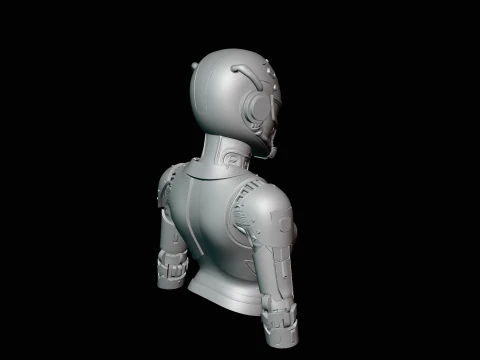 Cyborg Android Bust Statue Design 3 - 3D Print Model 3D Print Model