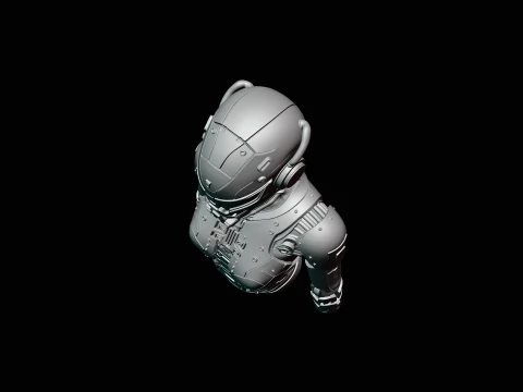 Cyborg Android Bust Statue Design 3 - 3D Print Model 3D Print Model