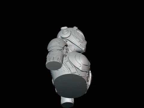Cyborg Android Bust Statue Design 4 - 3D Print Model 3D Print Model