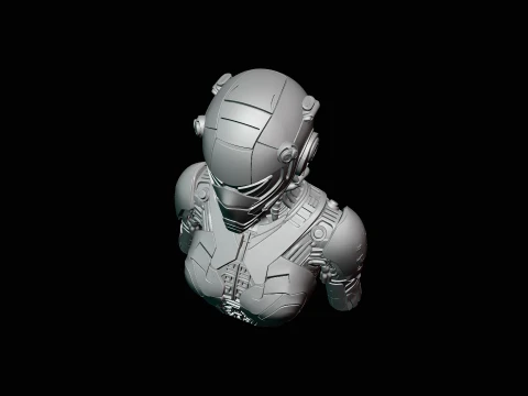 Cyborg Android Bust Statue Design 4 - 3D Print Model 3D Print Model