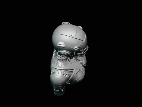 Cyborg Android Bust Statue Design 4 - 3D Print Model 3D Print Model