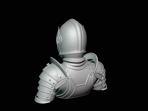 Medieval Knight Armor Bust Statue Design 6 - 3D Print Model 3D Print Model