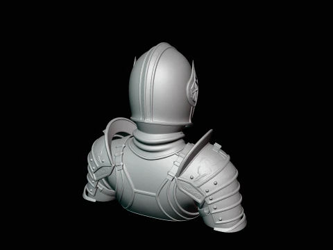 Medieval Knight Armor Bust Statue Design 6 - 3D Print Model 3D Print Model