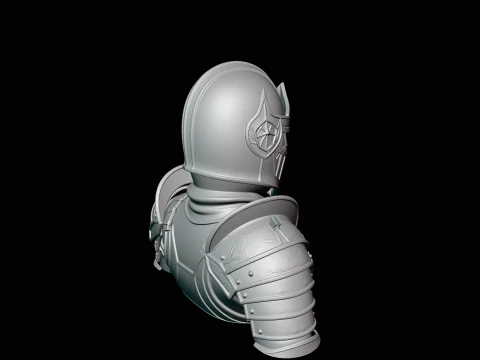 Medieval Knight Armor Bust Statue Design 6 - 3D Print Model 3D Print Model