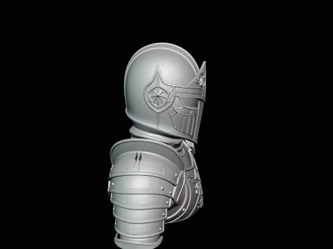 Medieval Knight Armor Bust Statue Design 6 - 3D Print Model 3D Print Model
