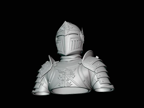 Medieval Knight Armor Bust Statue Design 6 - 3D Print Model 3D Print Model