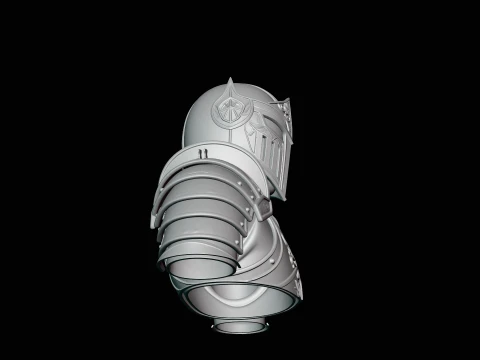 Medieval Knight Armor Bust Statue Design 6 - 3D Print Model 3D Print Model