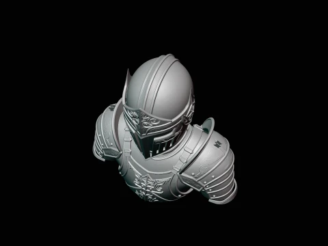 Medieval Knight Armor Bust Statue Design 6 - 3D Print Model 3D Print Model