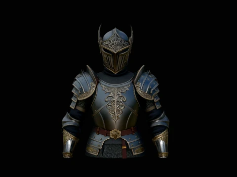 Medieval Knight Armor Bust Statue Design 8 - 3D Print Model 3D Print Model