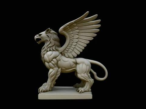 Griffin Statue Design 3 - 3D Print Model Modelo de impresión 3D